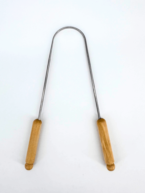 <b>GRATTE-LANGUE REUTILISABLE</b>- Couleur bois